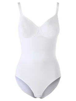 Gios PEONIA Body donna in cotone con coppe preformate COPPA B - bianco
