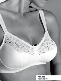 Gios 973 Reggiseno con coppe foderate in cotone COPPA B - bianco