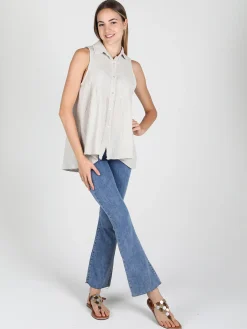Gioya Camicia donna smanicata in cotone