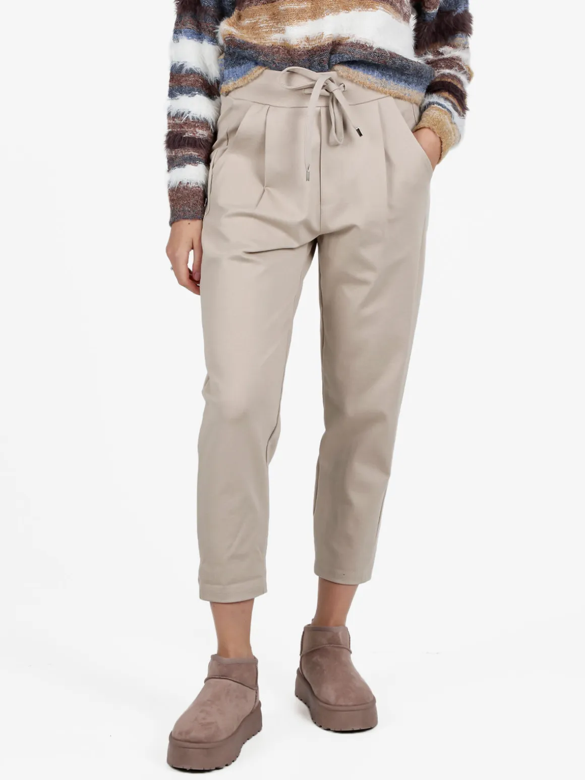 Gioya Pantaloni casual da donna con coulisse