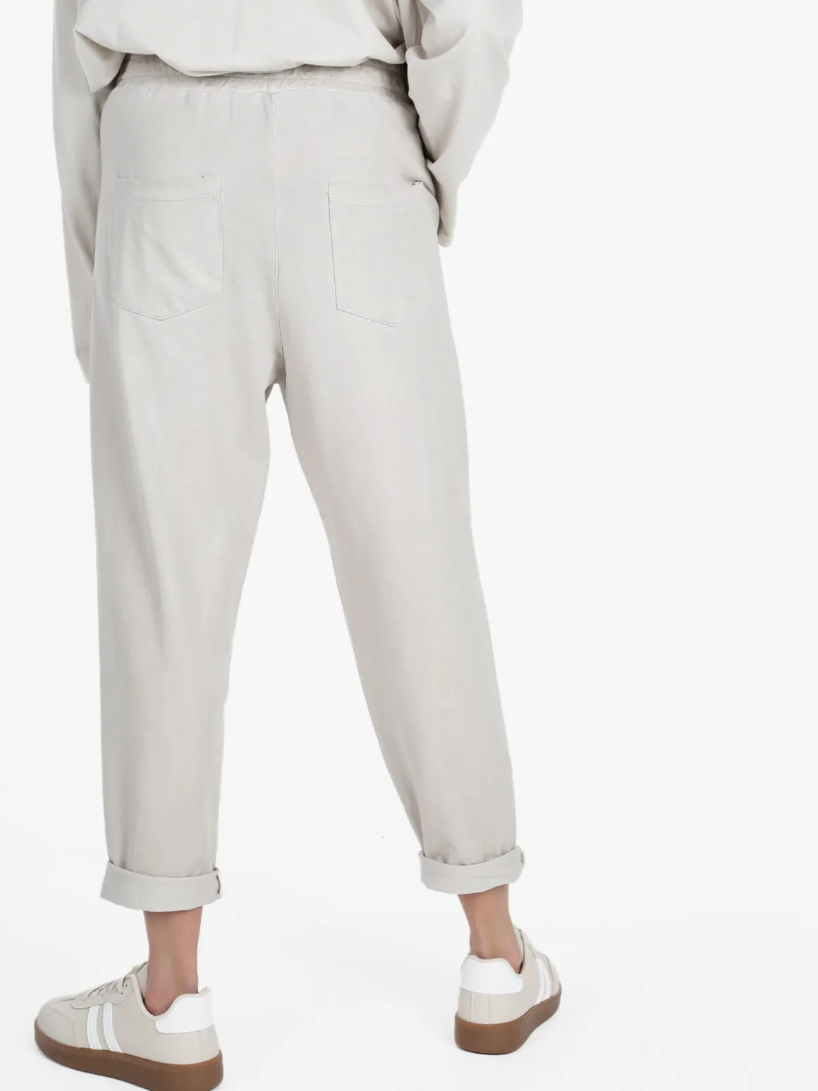 Gioya Pantaloni jogger da donna in cotone con coulisse