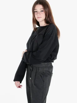 Gioya T-shirt donna oversize a maniche lunghe in cotone