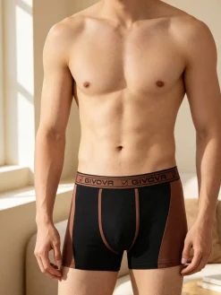 Givova Boxer da uomo bicolore in cotone bielastico - marrone