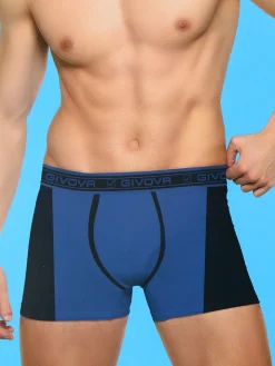 Givova Boxer da uomo bicolore in cotone bielastico - blu