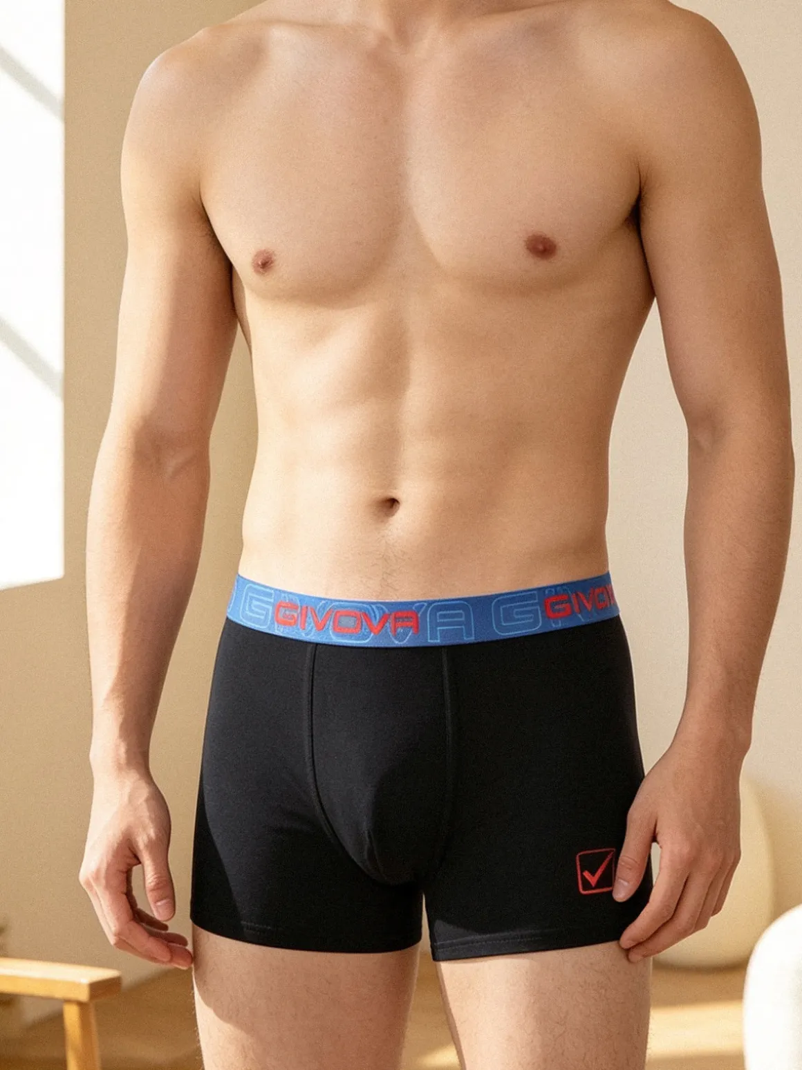 Givova Boxer da uomo in cotone bielastico - nero