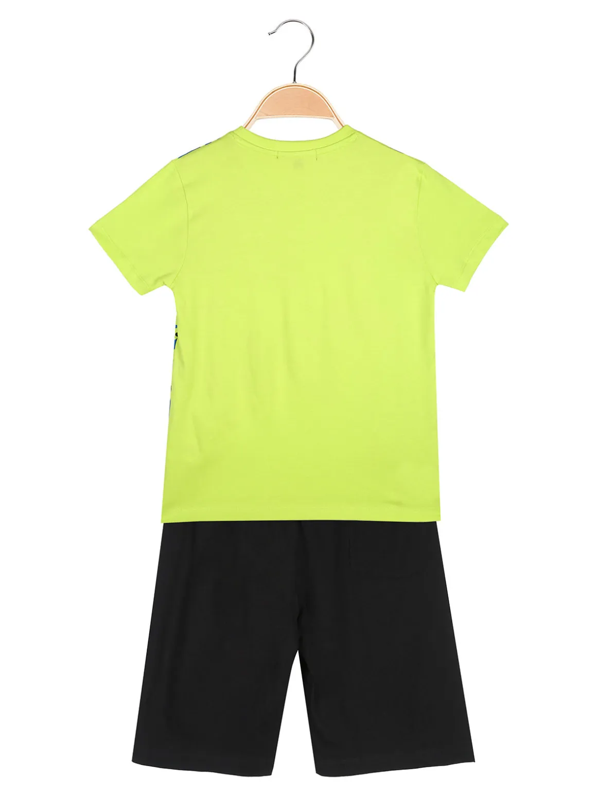 Givova Completo corto da bambino in cotone con t-shirt stampata e bermuda - mela