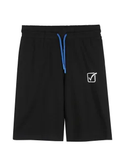 Givova Completo corto da ragazzo in cotone con t-shirt logo e bermuda - nero