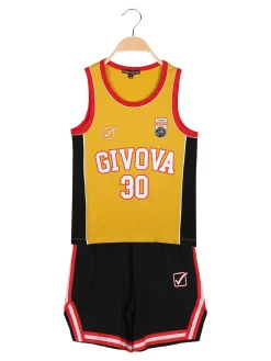 Givova Completo corto da ragazzo con canotta sportiva e bermuda - giallo