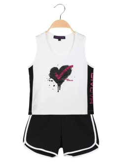 Givova Completo corto sportivo 2 pezzi da bambina con glitter