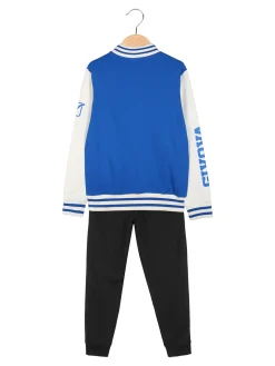 Givova Completo felpa college da bambino 2 pezzi con bottoni - blu