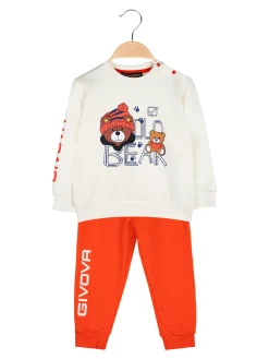 Givova Completo 2 pezzi da neonata con felpa e pantaloni tuta - rosso