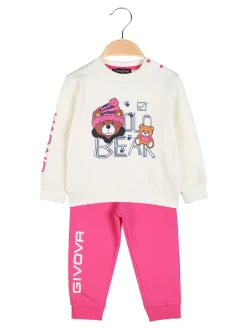 Givova Completo 2 pezzi da neonata con felpa e pantaloni tuta - fucsia