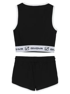 Givova Completo sportivo da ragazza con top e shorts - nero