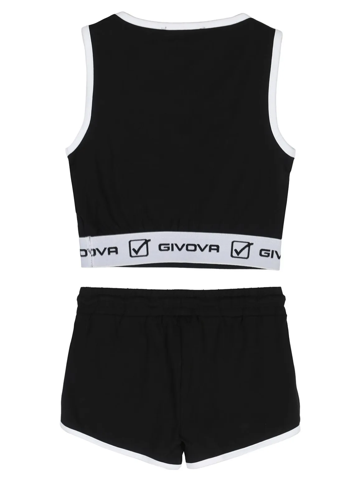 Givova Completo sportivo da ragazza con top e shorts - nero