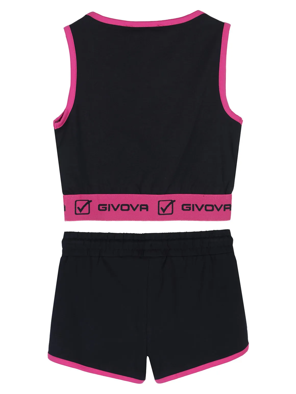 Givova Completo sportivo da ragazza con top e shorts - blu scuro