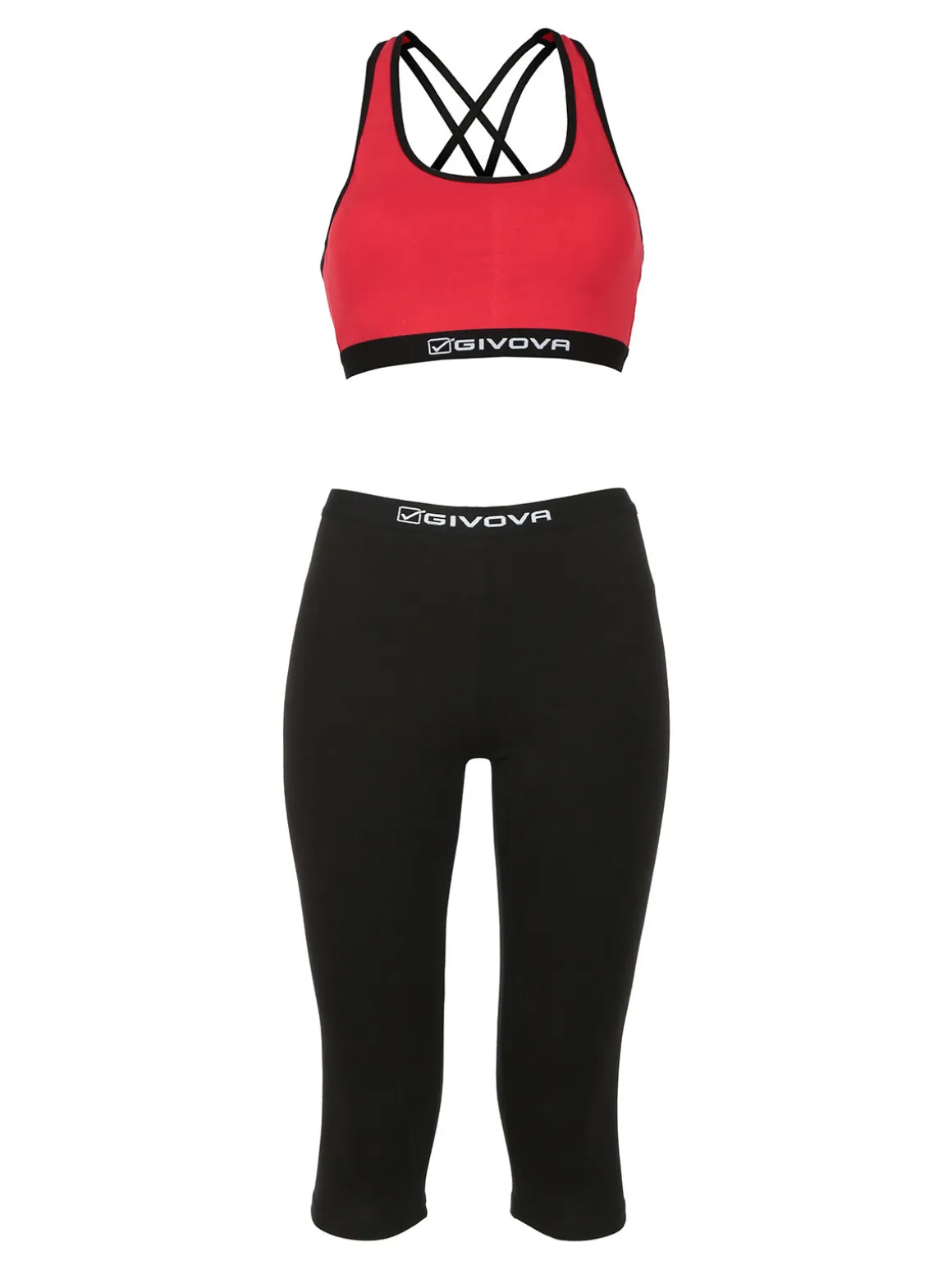 Givova Completo sportivo donna top + leggings a 3/4