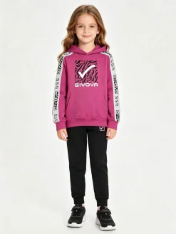 Givova Completo tuta da bambina 2 pezzi con cappuccio - rosa