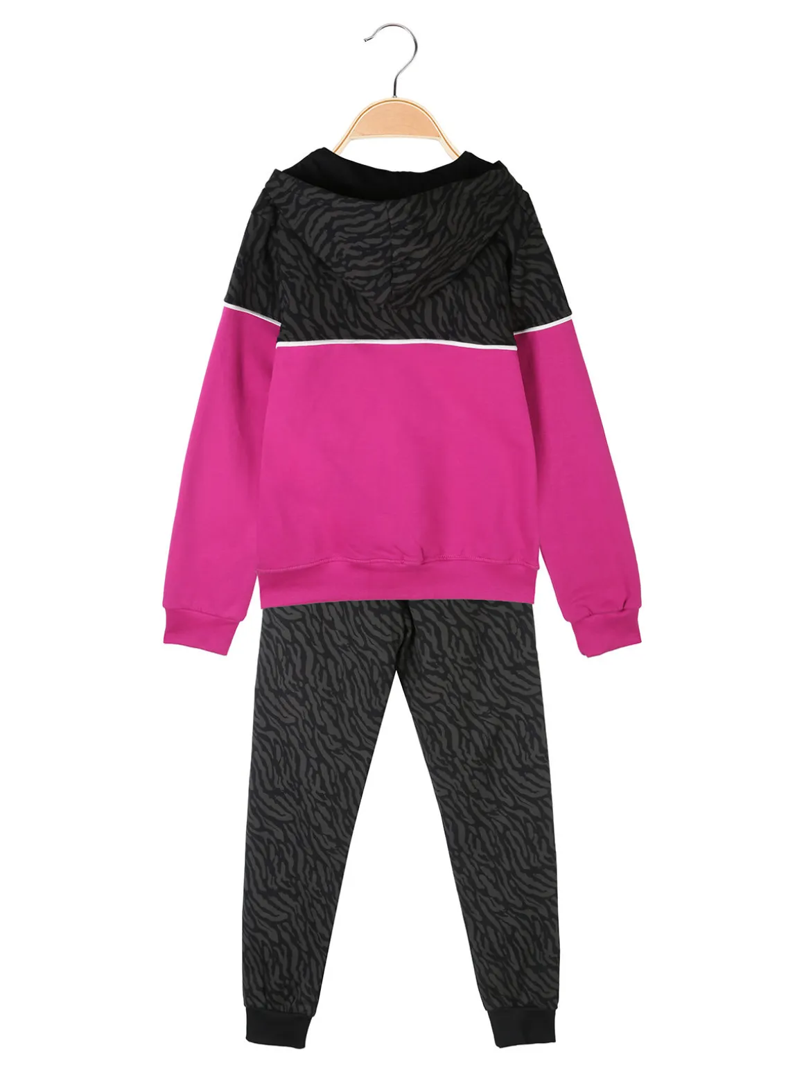 Givova Completo tuta da bambina con cappuccio e zip - fucsia