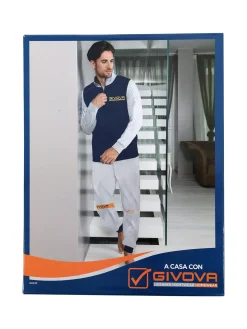 Givova Completo tuta da uomo full zip in cotone - blu scuro