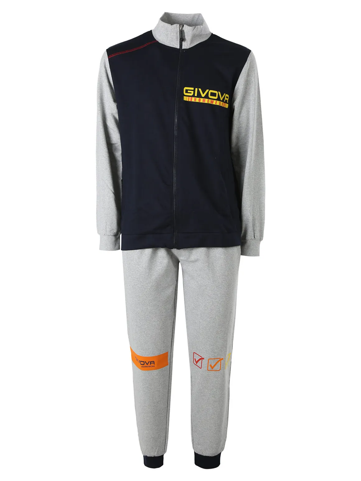 Givova Completo tuta da uomo full zip in cotone - blu scuro