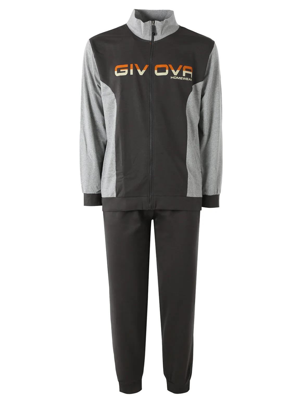 Givova Completo tuta da uomo full zip in cotone - antracite
