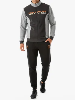 Givova Completo tuta da uomo full zip in cotone - antracite