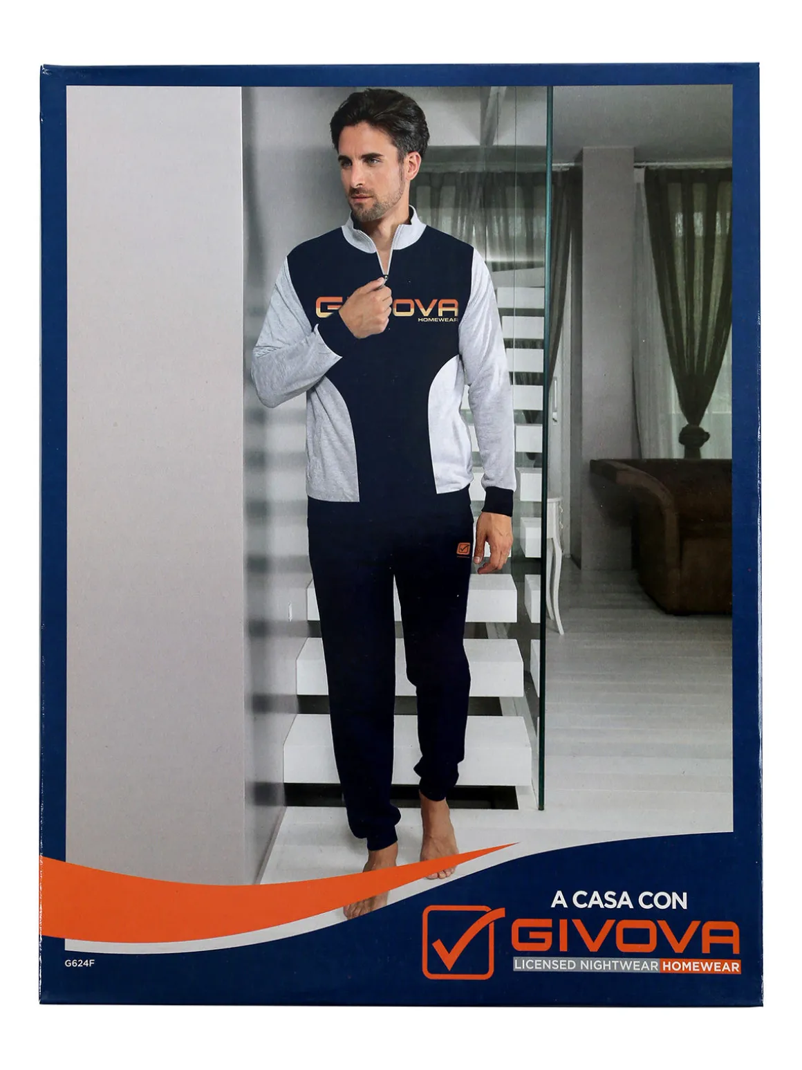 Givova Completo tuta da uomo full zip in cotone - antracite