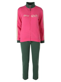Givova Completo tuta donna felpata 2 pezzi full zip - fucsia