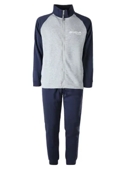Givova Completo tuta felpata da uomo 2 pezzi full zip - grigio