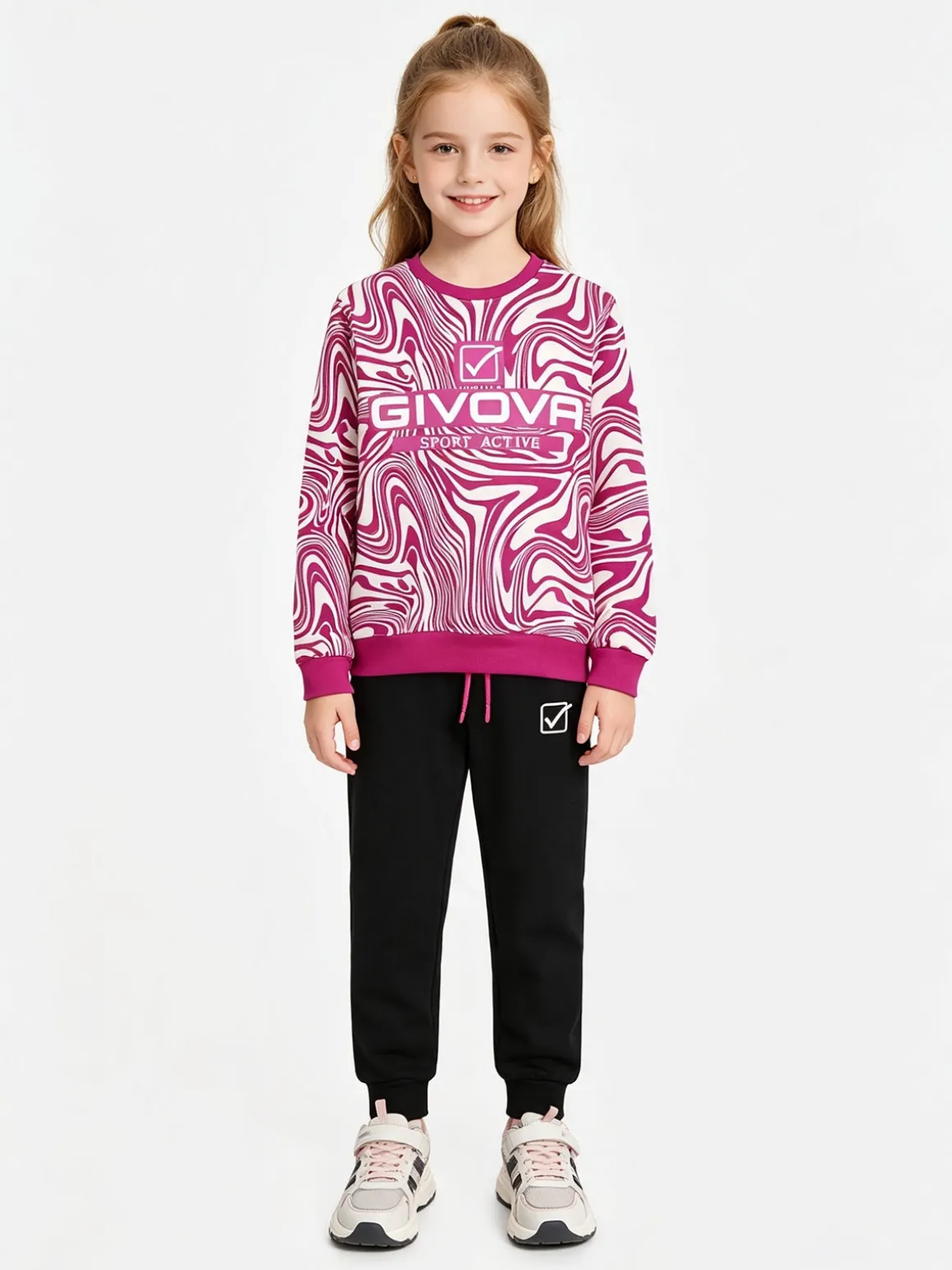 Givova Completo tuta girocollo da bambina - fucsia