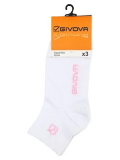 Givova Confezione da 3 paia di calze corte da donna - bianco