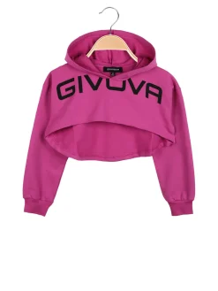 Givova Felpa cropped da ragazza con cappuccio