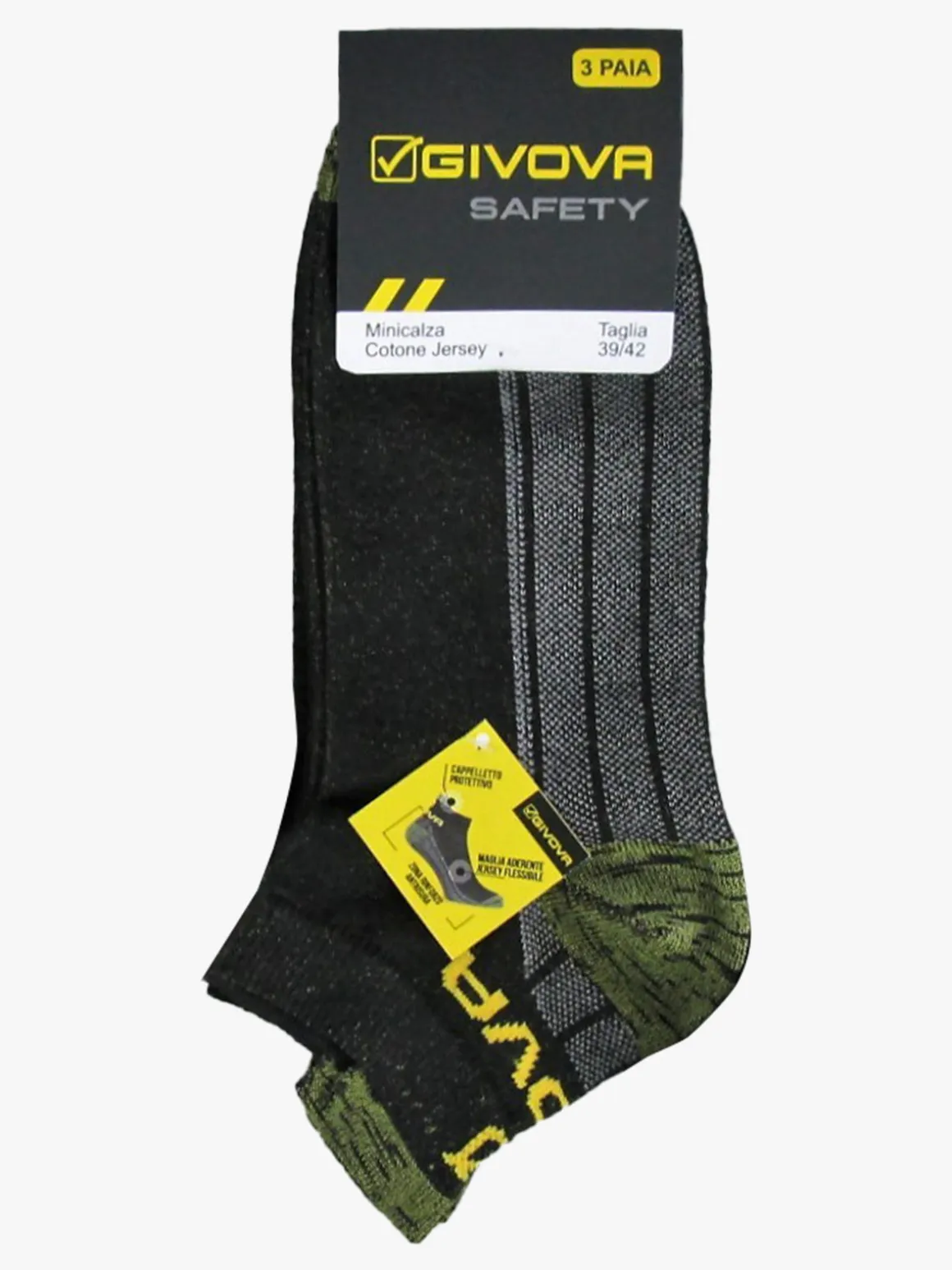 Givova 3 Paia di minicalze da uomo in jersey
