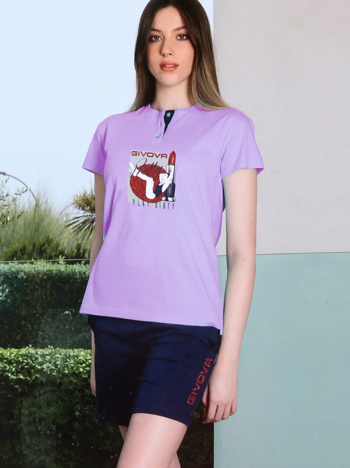 Givova Pigiama corto da donna in misto cotone jersey