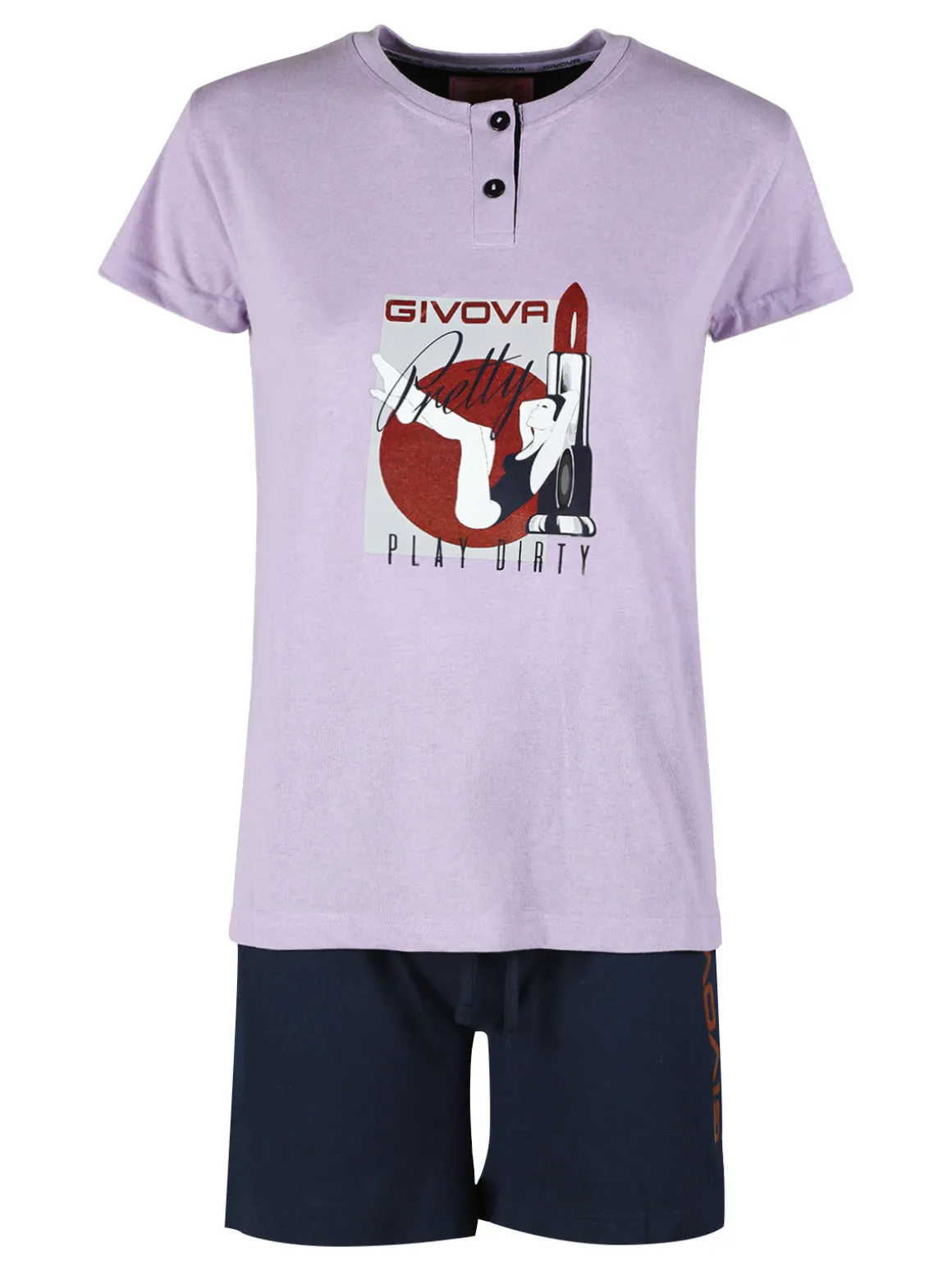 Givova Pigiama corto da donna in misto cotone jersey