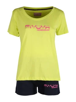 Givova Pigiama corto da donna in cotone con t-shirt e shorts