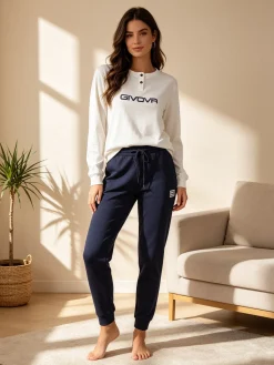 Givova Pigiama donna in cotone interlock - panna