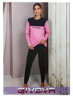 Givova Pigiama lungo da donna in misto cotone - blu scuro