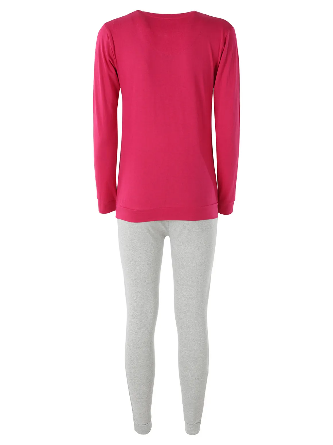 Givova Pigiama lungo da donna in misto cotone jersey - fucsia