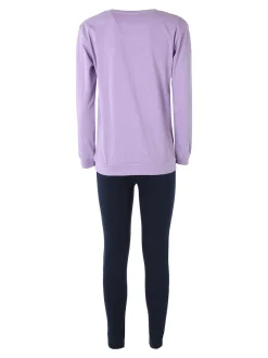Givova Pigiama lungo da donna in misto cotone jersey - lilla