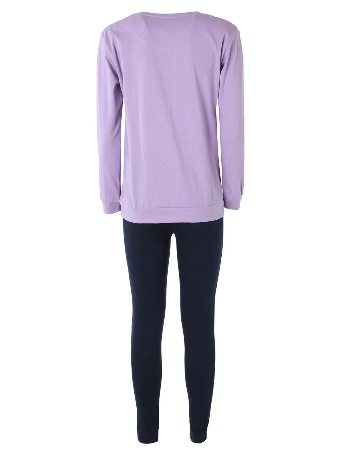 Givova Pigiama lungo da donna in misto cotone jersey - lilla
