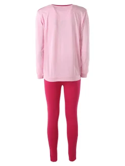 Givova Pigiama lungo da donna in misto cotone - fucsia
