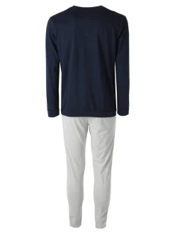 Givova Pigiama lungo da uomo in misto cotone - blu scuro