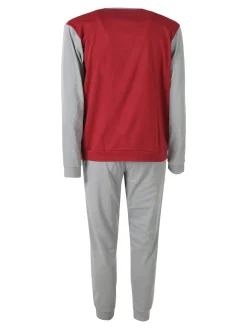 Givova Pigiama lungo da uomo in misto cotone interlock - bordeaux