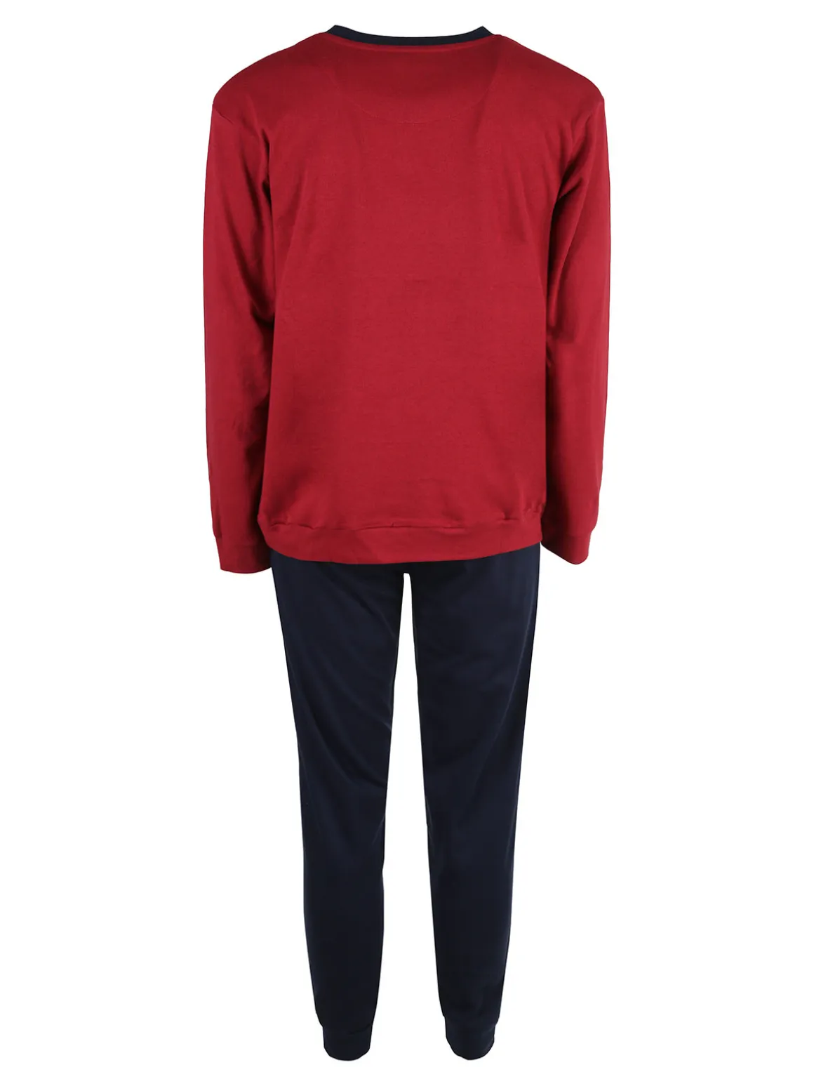 Givova Pigiama lungo da uomo in misto cotone interlock - bordeaux