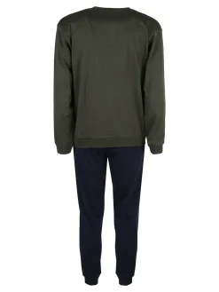 Givova Pigiama lungo da uomo in misto cotone interlock - militare