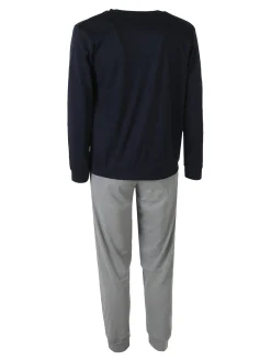 Givova Pigiama uomo in misto cotone interlock con logo - blu scuro