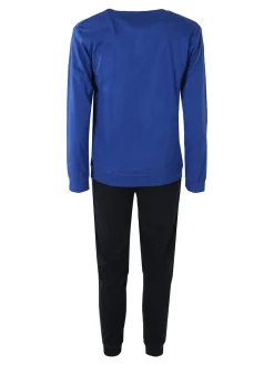 Givova Pigiama uomo in misto cotone interlock con logo - blu scuro