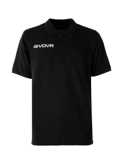 Givova Polo da uomo in cotone piquet a maniche corte - nero