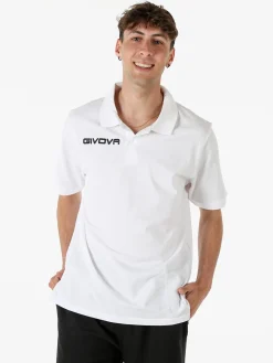Givova Polo da uomo in cotone piquet a maniche corte - bianco